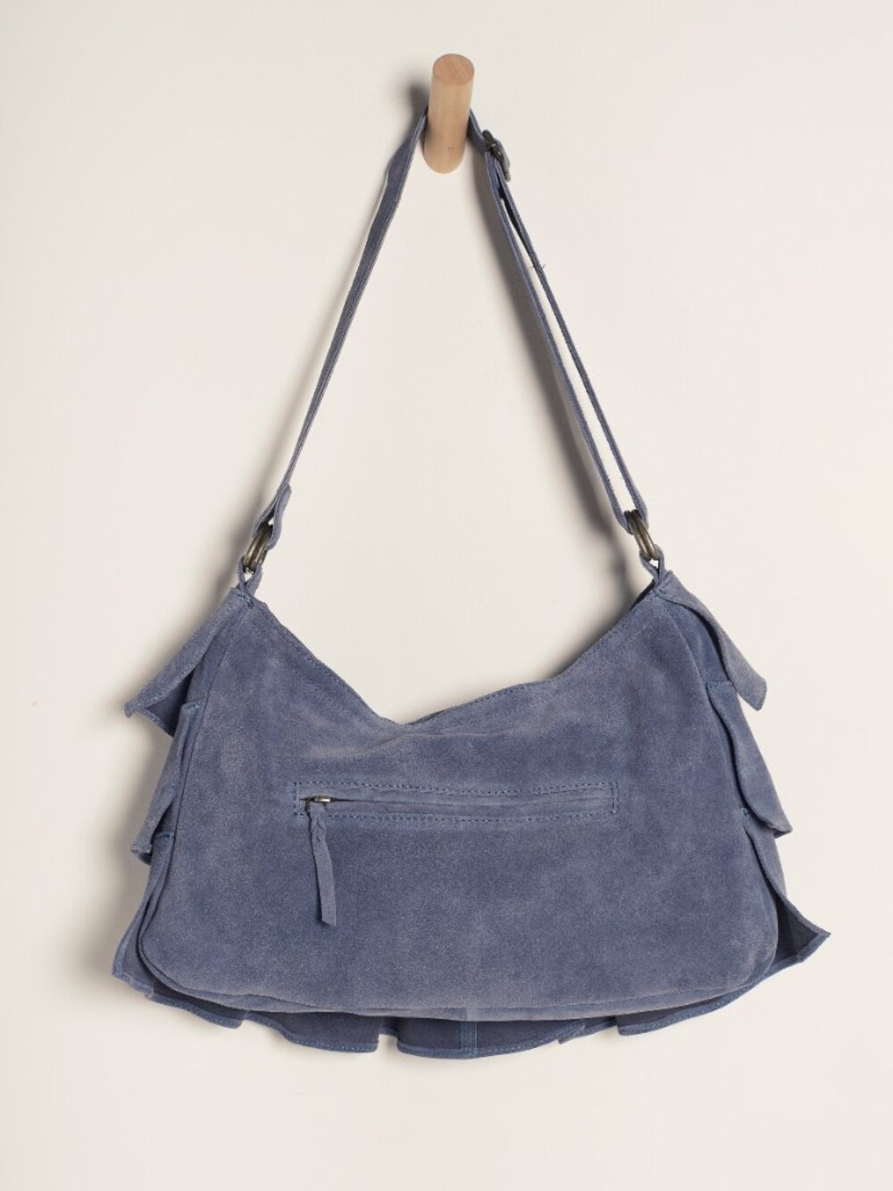 🆕 FREE PEOPLE Rae Ruffle Shoulder Bag / Slate - Picture 3 of 5